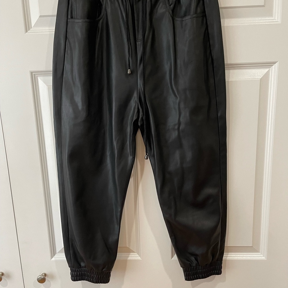 Zara faux leather joggers